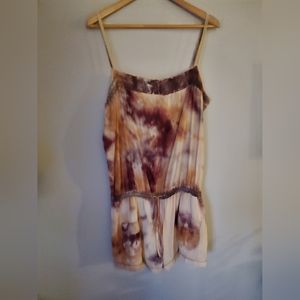 NWOT ANDREE Tie Dye Boho Embroidered Romper - Large